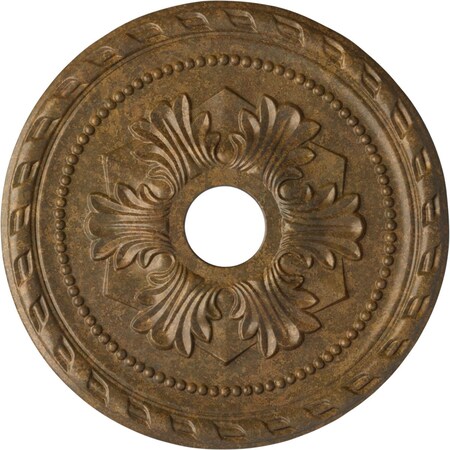 Ekena Millwork Palmetto Ceiling Medallion (Fits Canopies up to 5"), 20 7/8"OD x 3 5/8"ID x 1 5/8"P, Rubbed Bronze CM20PMRZS
